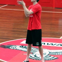 Wollongong Hawks player, Daniel Jackson practicing during a training session at the Snakepit-the Wollongong Hawks training centre