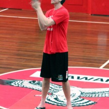 Wollongong Hawks player, Daniel Jackson practicising during a training session at the Snakepit-the Wollongong Hawks training centre