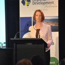 Prime Minister Julia Gillard making her keynote speech